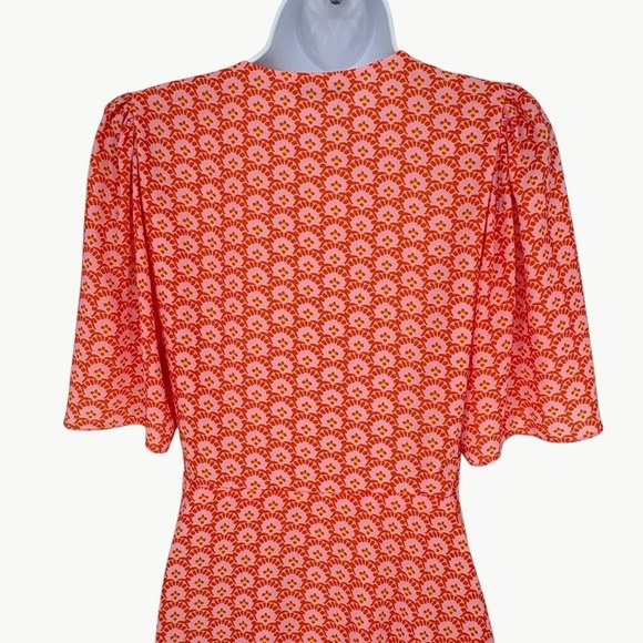 NWT Alice + Olivia Sandra Floral Wrap Mini Dress | Sz 4 | English Rose Pink - Picture 10 of 16